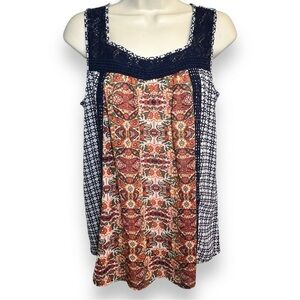 Red Camel Women’s Sheer Lace Detail Tank Multicolor Size Medium